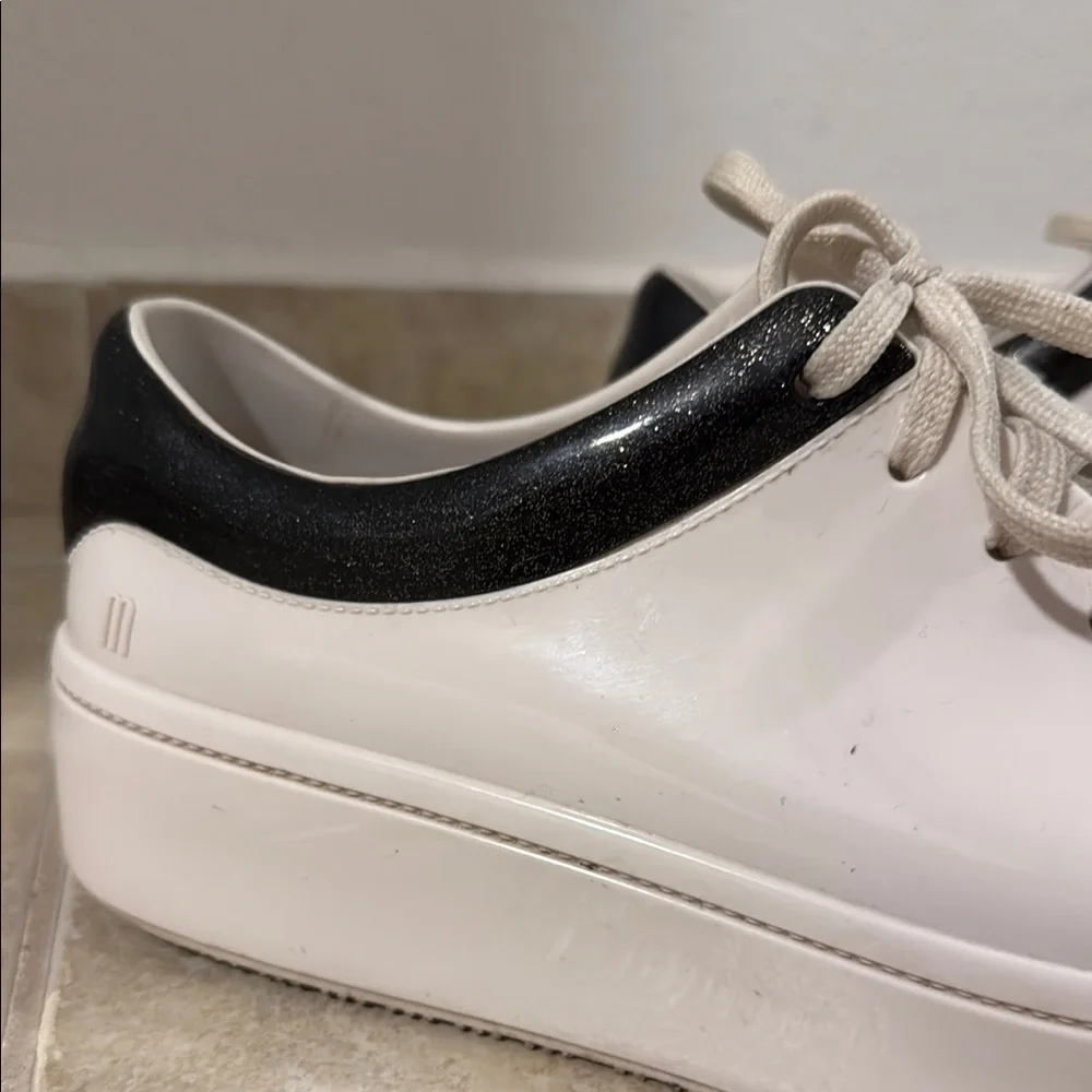 Melissa White and Black Sneakers with Platform Sole - Picture 4 of 4